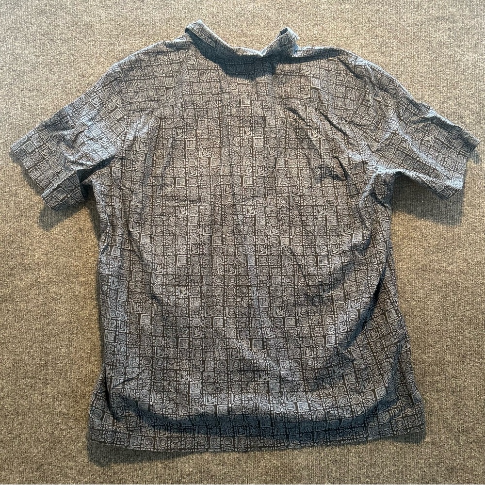 Very Cool Pattern Ll Bean Button Up Polo Shirt Xl… - image 3